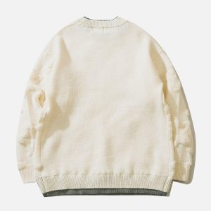 Concert Outfit Fake Two 3D Star Graphics Sweater