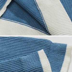 Concert Outfit Fake Two Patchwork Knit Sweater