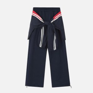 Concert Outfit Fake Two-Piece Drawstring Sweatpants