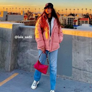 Concert Outfit Fake Two-Piece Hooded Winter Coat