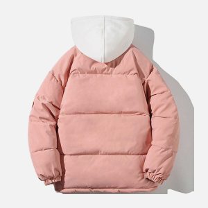 Concert Outfit Fake Two-Piece Hooded Winter Coat