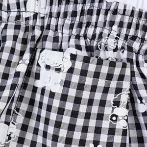 Concert Outfit Fake Two-Piece Print Plaid Sweatpants