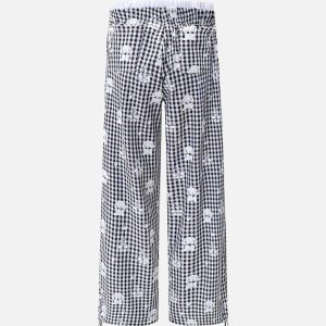 Concert Outfit Fake Two-Piece Print Plaid Sweatpants