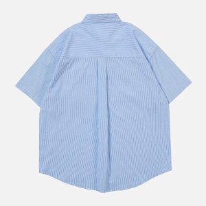 Concert Outfit Fake Two Pieces Patchwork Short Sleeve Shirt