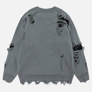 Concert Outfit Fake Two Ripped Hole Sweater