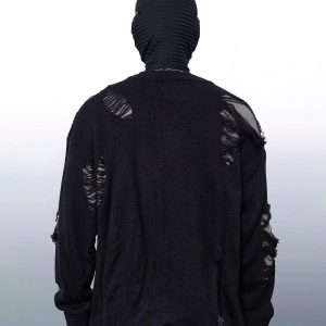 Concert Outfit Fake Two Ripped Hole Sweater