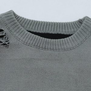 Concert Outfit Fake Two Ripped Hole Sweater