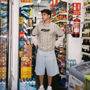 Concert Outfit Faux Two-Piece Distressed Woolen T-Shirt