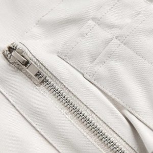 Concert Outfit Faux Two-Piece Multi Pocket Spliced Hooded Bomber Jacket