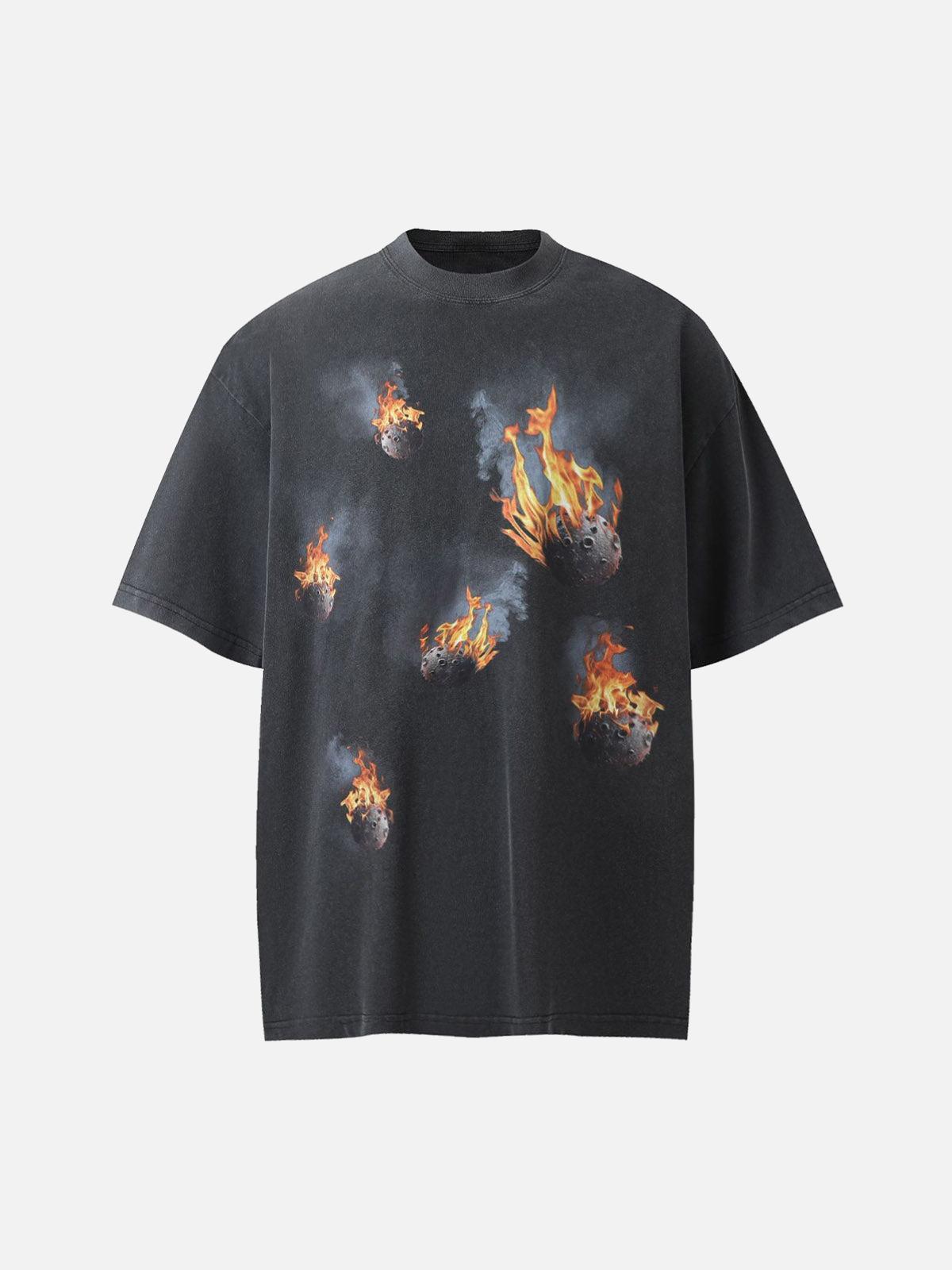 Concert Outfit Fireball Graphic Oversized T-Shirt Concert Outfit Fireball Graphic Oversized T-Shirt