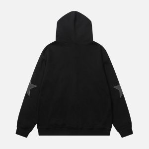 Concert Outfit Five-Pointed Zipper Hoodie