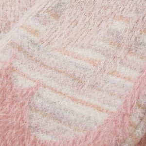 Concert Outfit Flame Embroidery Fuzzy Zipper Sweater