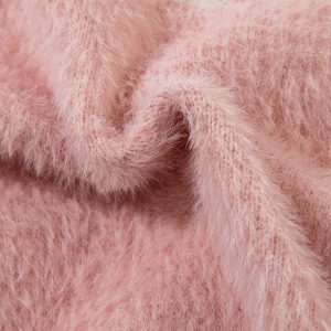 Concert Outfit Flame Embroidery Fuzzy Zipper Sweater