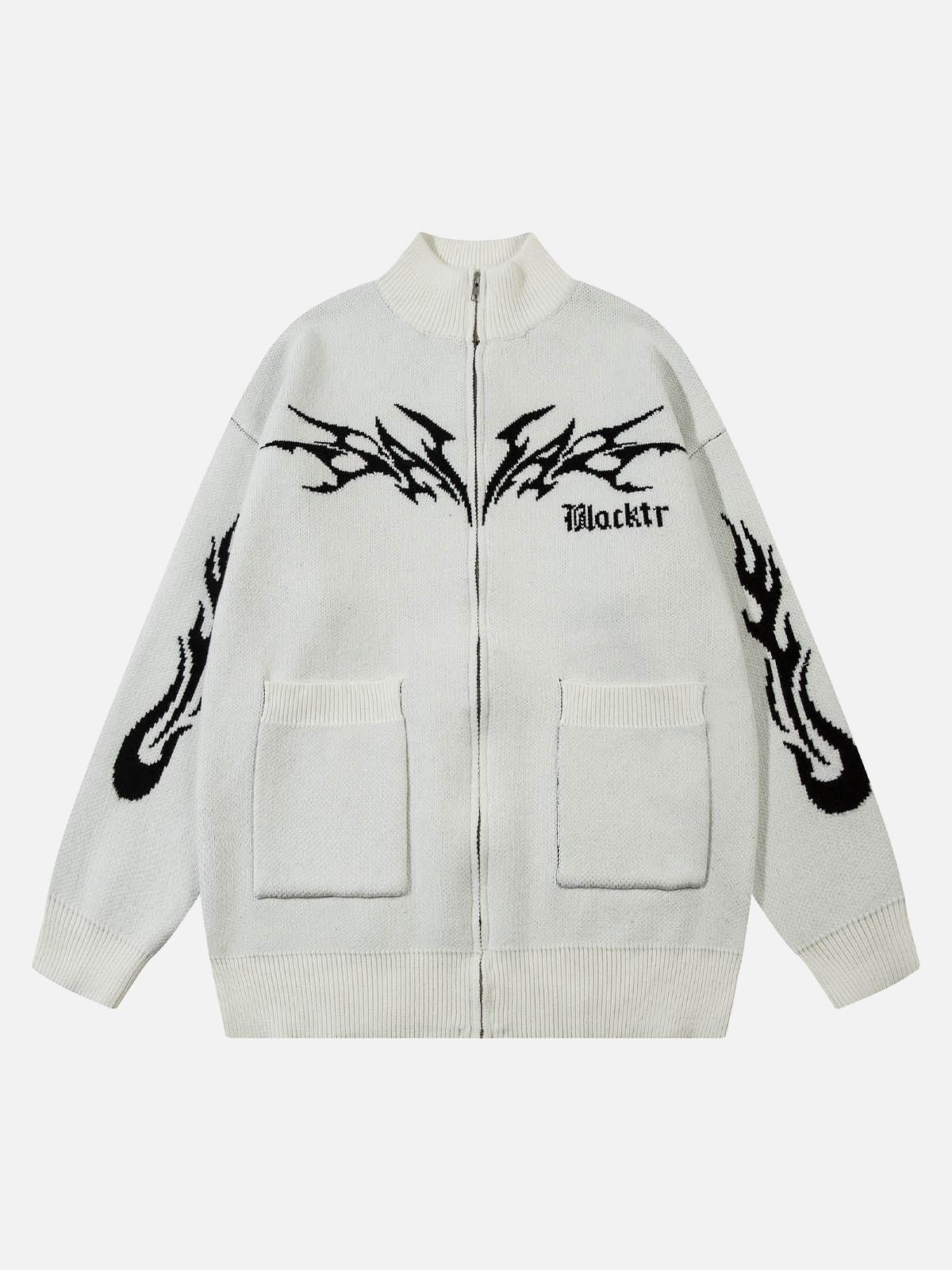 Concert Outfit Flame Faux Mink Fur Zip Up Mock Neck Sweater Concert Outfit Flame Faux Mink Fur Zip Up Mock Neck Sweater