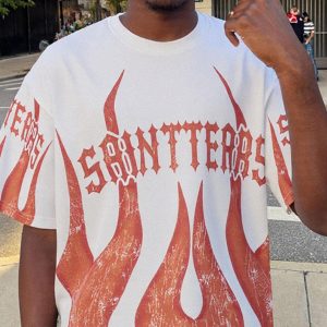 Concert Outfit Flame Graphic Crew Neck T-Shirt