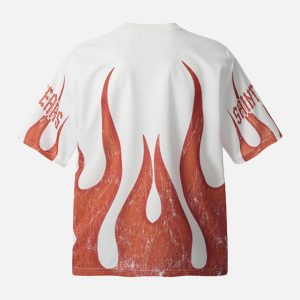 Concert Outfit Flame Graphic Crew Neck T-Shirt