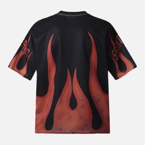 Concert Outfit Flame Graphic Crew Neck T-Shirt