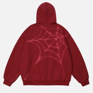Concert Outfit Flocked Spider Hoodie