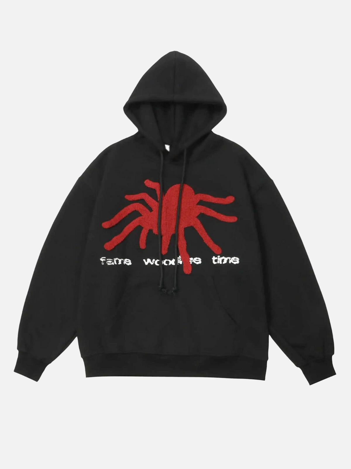 Concert Outfit Flocked Spider Hoodie Concert Outfit Flocked Spider Hoodie