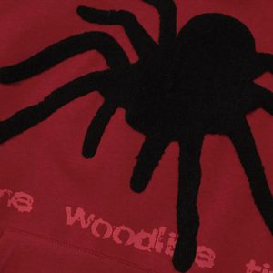 Concert Outfit Flocked Spider Hoodie