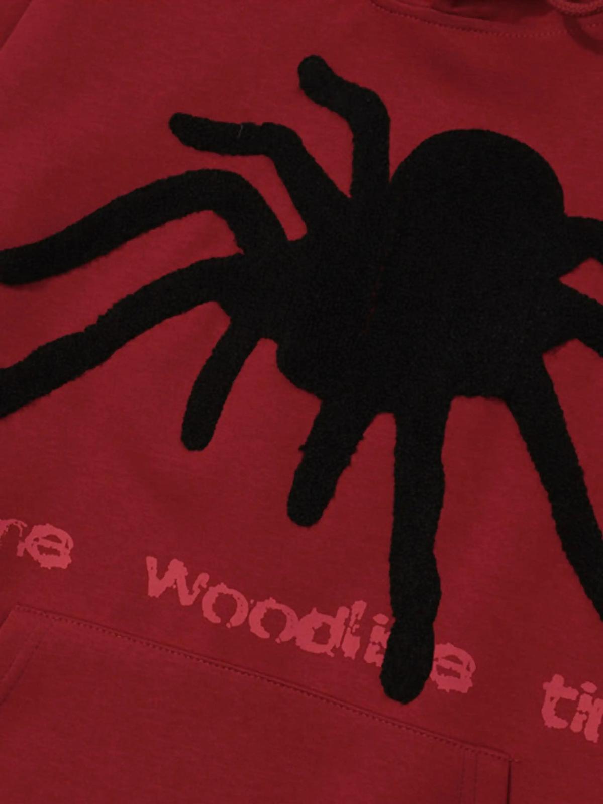 Concert Outfit Flocked Spider Hoodie Concert Outfit Flocked Spider Hoodie