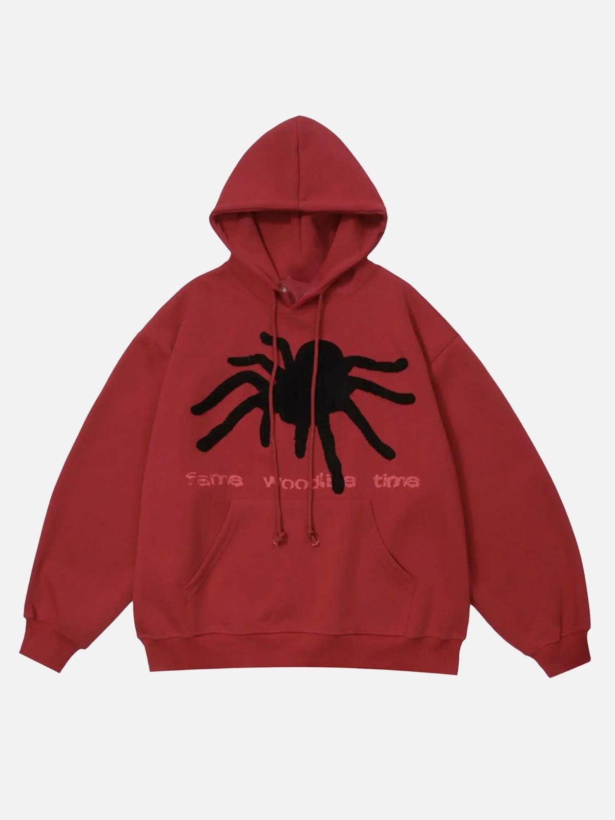 Concert Outfit Flocked Spider Hoodie Concert Outfit Flocked Spider Hoodie