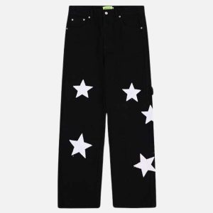 Concert Outfit Flocked Star Straight Jeans