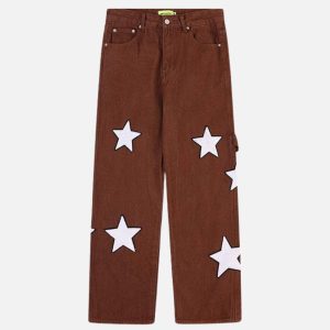 Concert Outfit Flocked Star Straight Jeans