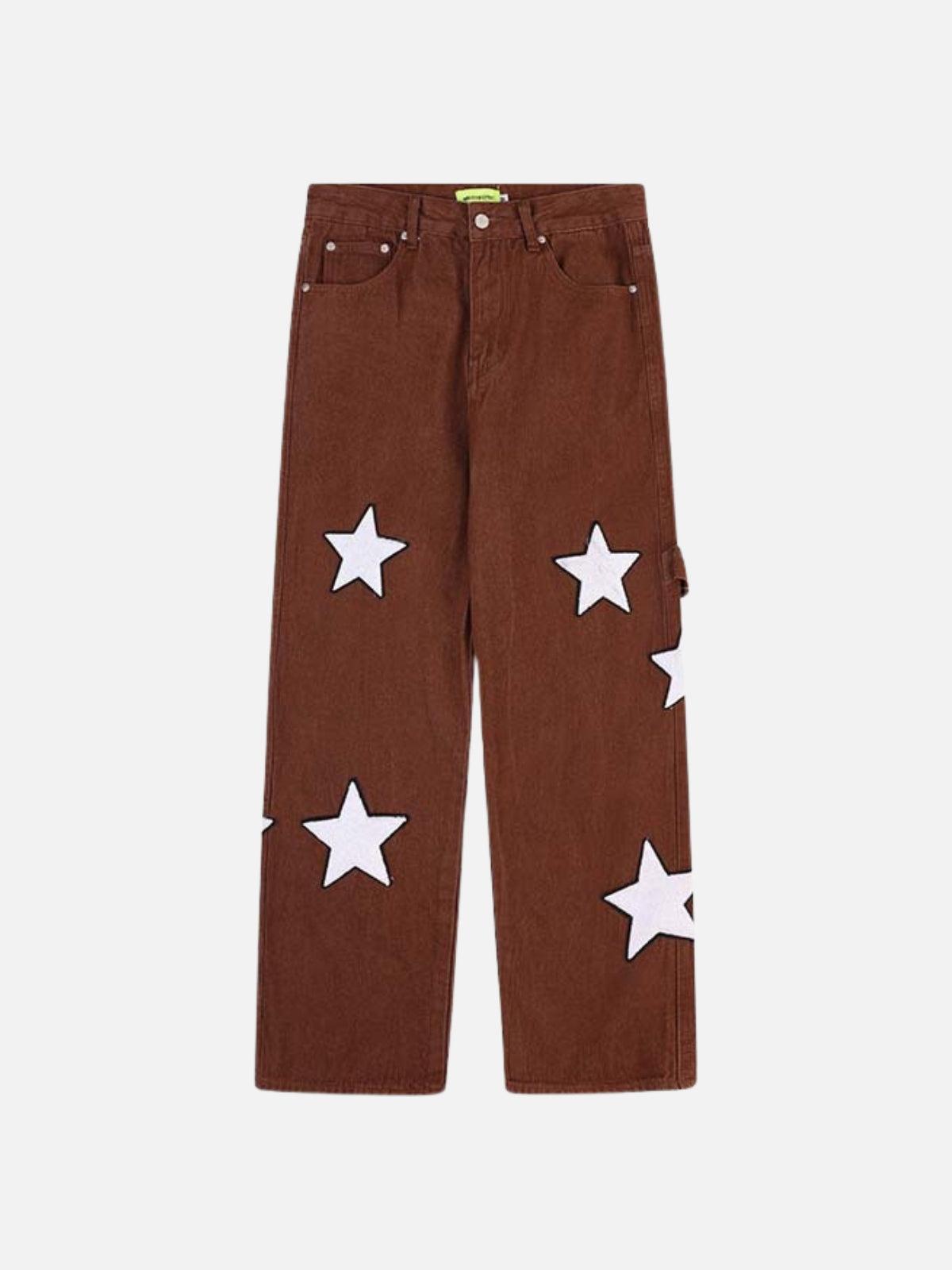 Concert Outfit Flocked Star Straight Jeans Concert Outfit Flocked Star Straight Jeans