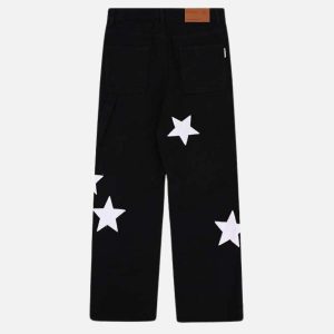 Concert Outfit Flocked Star Straight Jeans