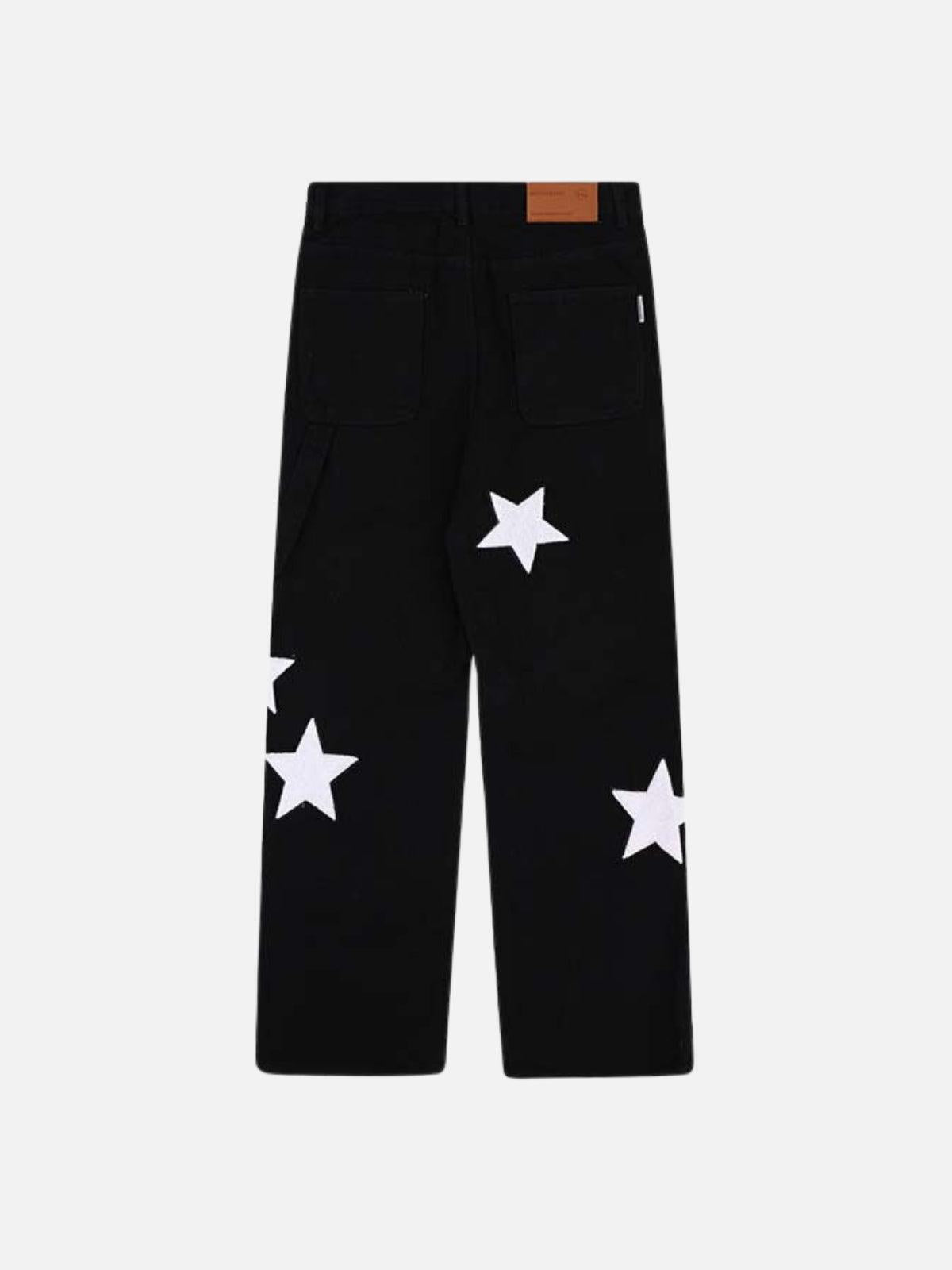 Concert Outfit Flocked Star Straight Jeans Concert Outfit Flocked Star Straight Jeans