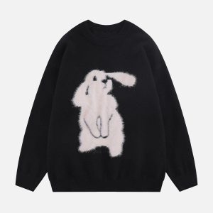 Concert Outfit Flocking Bunny Sweater