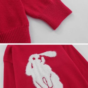 Concert Outfit Flocking Bunny Sweater