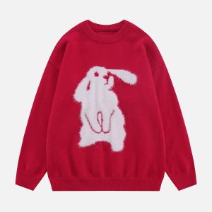 Concert Outfit Flocking Bunny Sweater