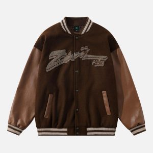 Concert Outfit Flocking Embroidery Baseball Jacket
