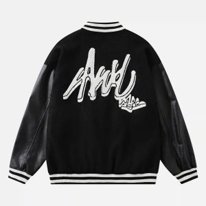 Concert Outfit Flocking Embroidery Baseball Jacket