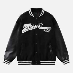 Concert Outfit Flocking Embroidery Baseball Jacket