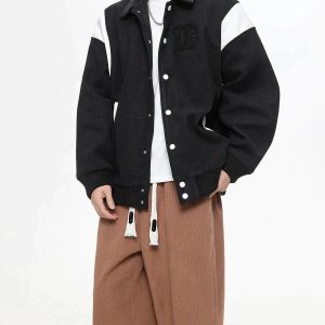 Concert Outfit Flocking Letters Tweed Varsity Jacket