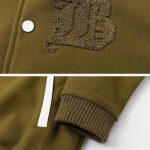 Concert Outfit Flocking Letters Tweed Varsity Jacket