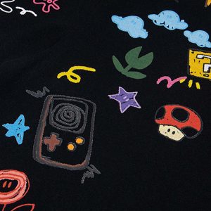 Concert Outfit Floral Embroidered Crew Neck T-Shirt