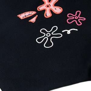 Concert Outfit Floral Embroidered Crew Neck T-Shirt