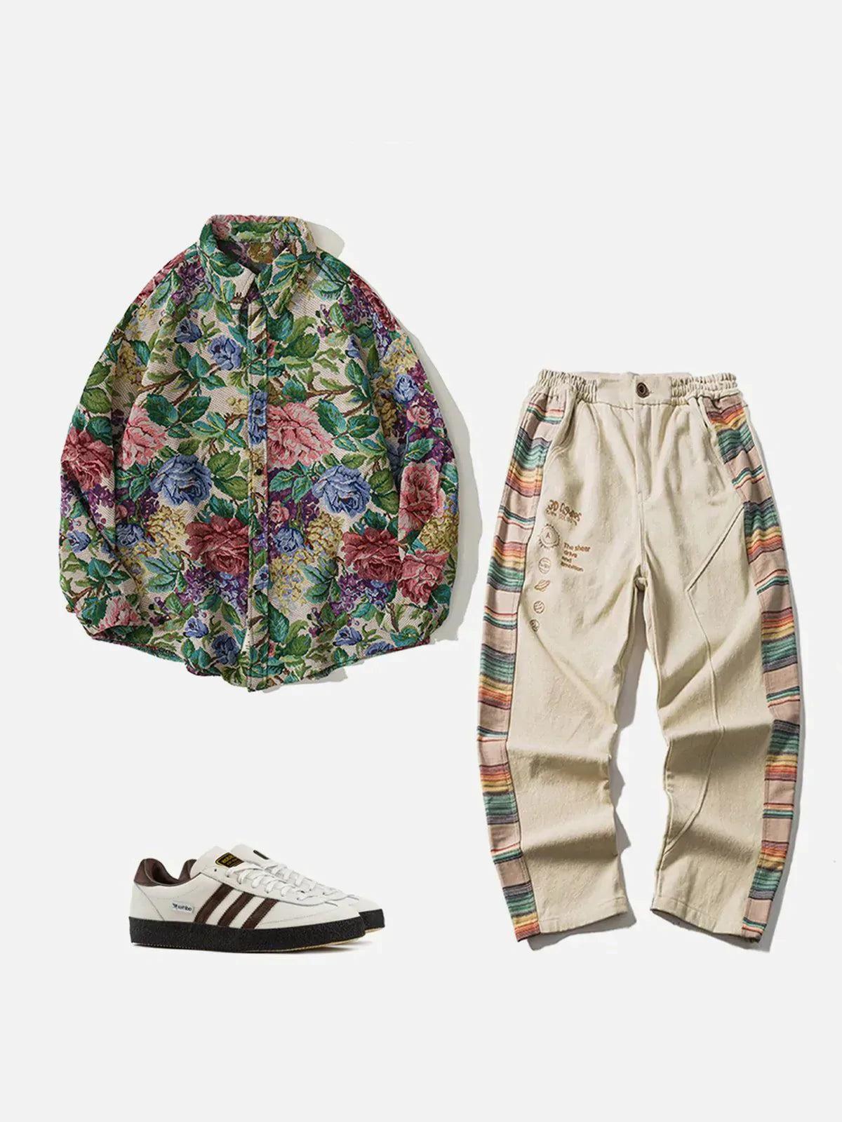 Concert Outfit Floral Embroidered Long-Sleeved Shirt Concert Outfit Floral Embroidered Long-Sleeved Shirt