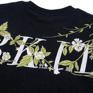 Concert Outfit Floral Embroidered Oversized Short Sleeve T-Shirt