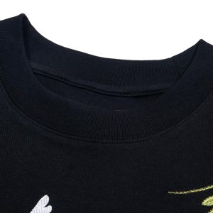 Concert Outfit Floral Embroidered Oversized Short Sleeve T-Shirt