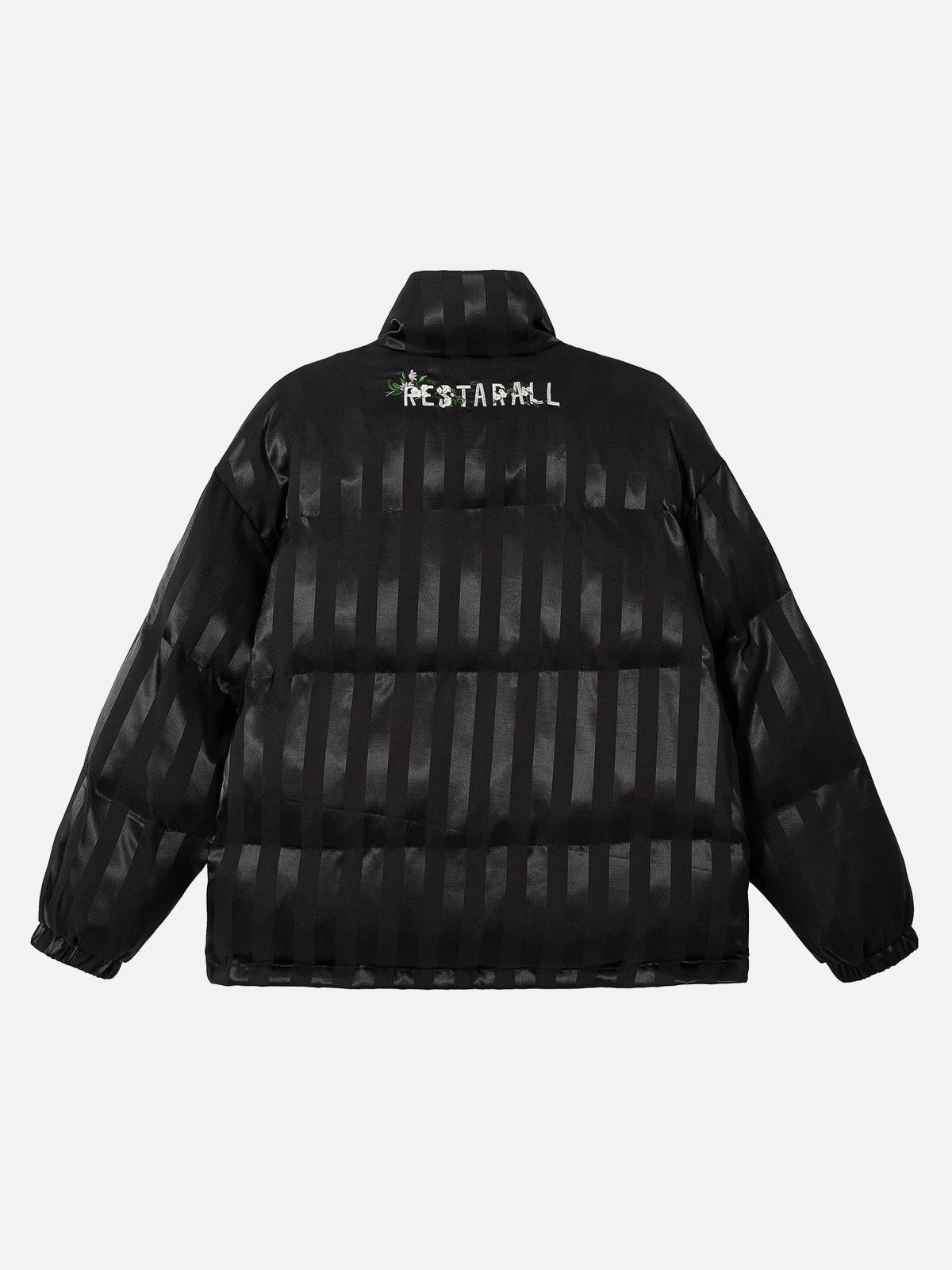 Concert Outfit Floral Letter Embroidered Stand Collar Cotton Coat Concert Outfit Floral Letter Embroidered Stand Collar Cotton Coat