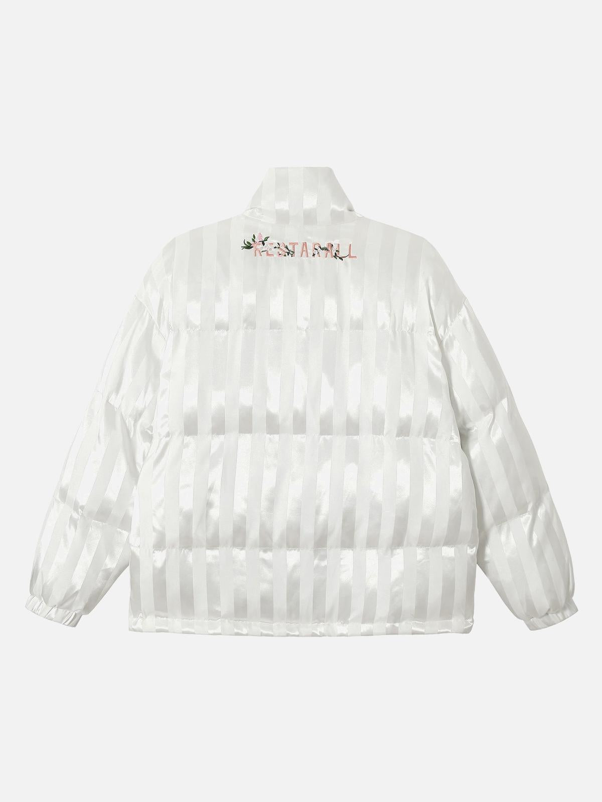 Concert Outfit Floral Letter Embroidered Stand Collar Cotton Coat Concert Outfit Floral Letter Embroidered Stand Collar Cotton Coat