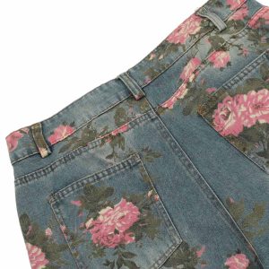 Concert Outfit Floral Print Straight Jeans