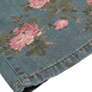 Concert Outfit Floral Print Straight Jeans