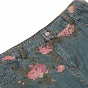 Concert Outfit Floral Print Straight Jeans