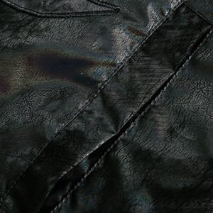 Concert Outfit Floral Stand Collar Leather Jacket